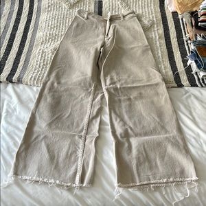 Zara tan marine high rise straight jeans